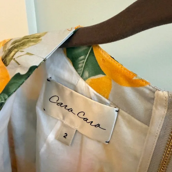Cara Cara Carla Dress Country Air Lemon Citrus pattern sz 2 - Picture 4 of 4